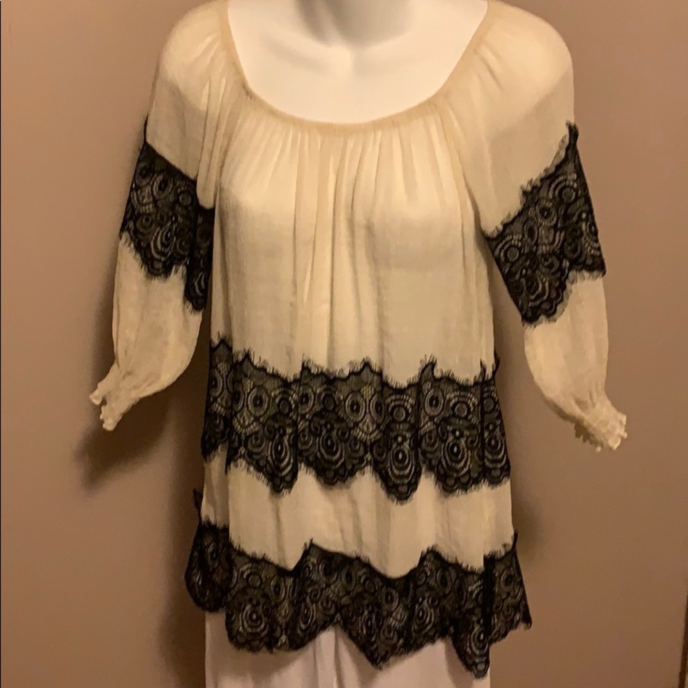 Sheer tunic blouse